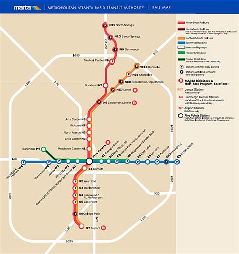 Atlanta Street Map With Marta Stations News Current Station In The Word
