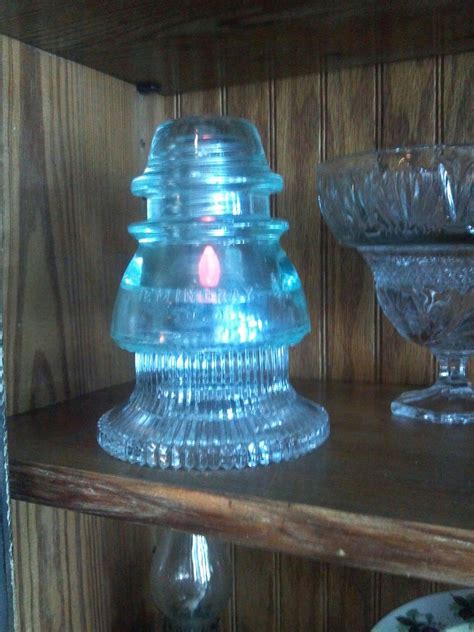 Antique Electric Insulater On A Crystal Candle Holdermakes A Unique