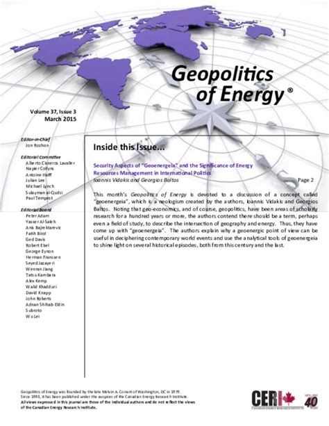 Pdf Geopolitics Of Energy Security Aspects Of Geoenergeia And The
