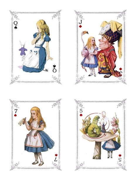 Alice In Wonderland Playing Cards Digital Downloads Etsy Alice And
