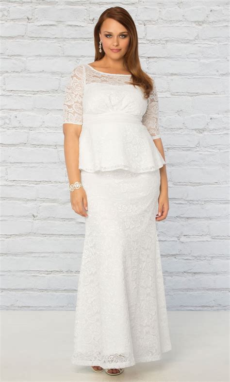 Jj's house is one of a number places on the internet that makes custom gowns up to size 26. Plus Size Wedding Gown | Poised Peplum Wedding Gown