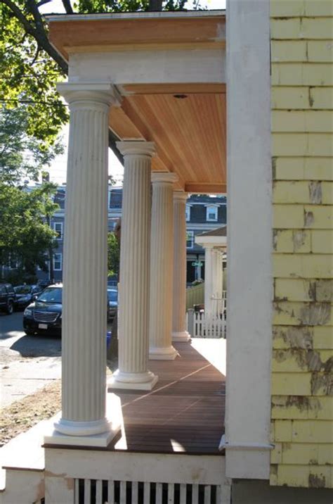 Greek Revival Porch Column Overhang Overhang For Basement Door P