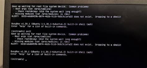 Boot Stuck In Initramfs After Reboot Unix Linux Stack Exchange