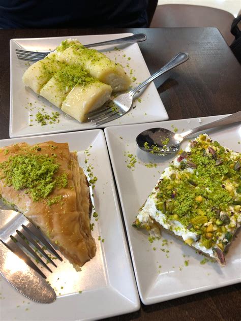 I Ate Turkish Cream Filled Pastries Topped With Ground Pistachios And