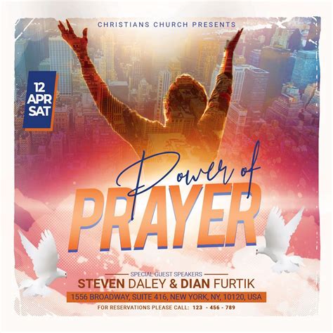 Power Of Prayer Church Flyer | Church poster design, Church poster, Church media design