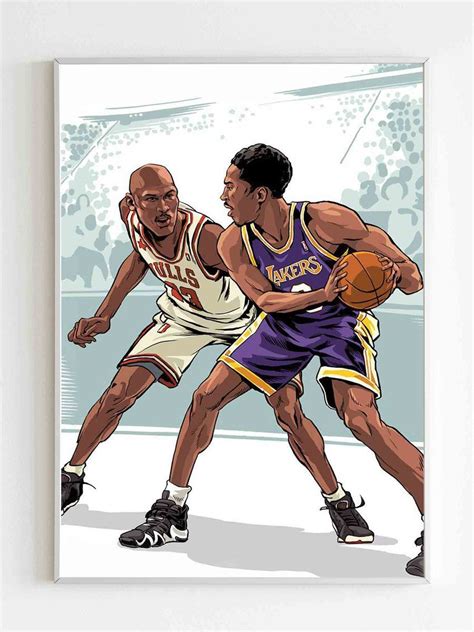 Michael Jordan Vs Kobe Bryant Poster Kobe Bryant Poster Basketball Drawings Nba Artwork