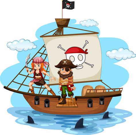 Pirate Cartoon Character Walking The Plank On The Ship 3014154 Vector