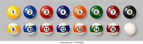 Colorful Billiard Pool Balls Numbers On Stock Vector Royalty Free