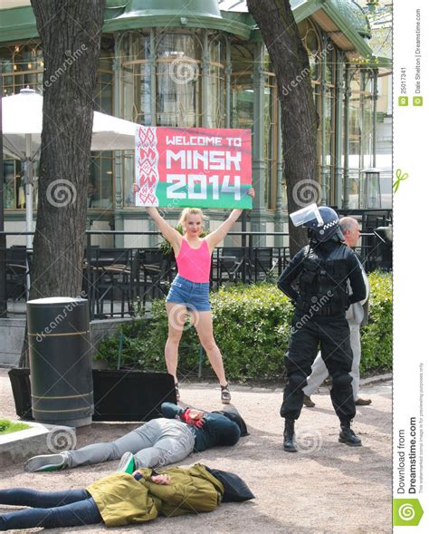 Welcome To Minsk Protest Editorial Photo Image Of Championship