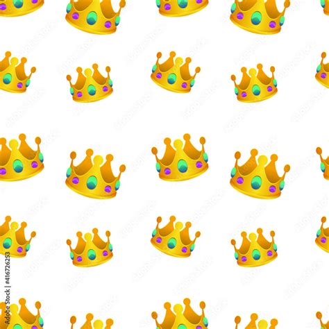 Crown Emoji Pattern King Queen Seamless Background Symbols Silhouette