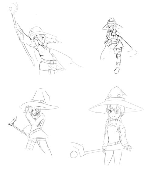Megumin Sketches By Owlmagus On Deviantart