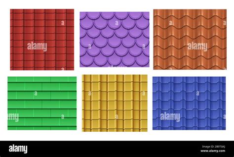 Vector Seamless Roof Tiles Roof Slate Pattern Texture Collection