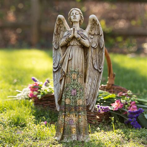 Standing Garden Angel With Floral Trim 24 Inch The Catholic Company®