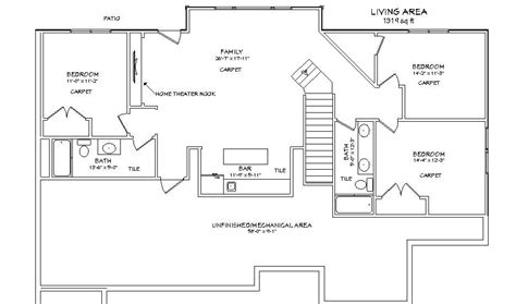Breakfast nook 2,899 keeping room 686 kitchen island 1,780 open floor plan 5,466. basement floor plan | Home design floor plans, Basement ...