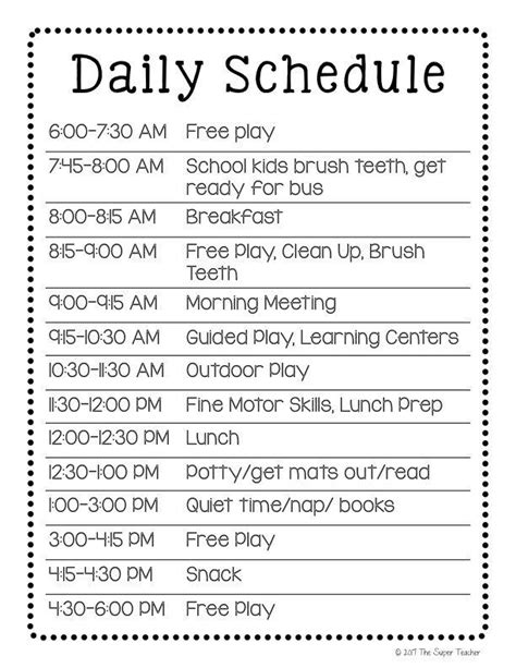 Home Daycare Schedule Ideas Bing With Images Daily Schedule