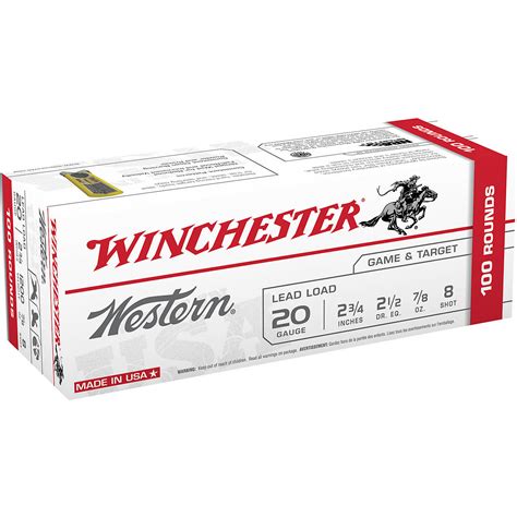 Winchester Western Target And Field Load 20 Gauge 8 Shotshells Academy