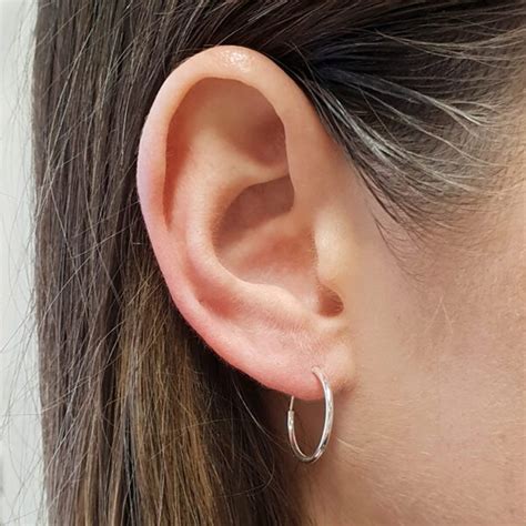 Small Mm Sterling Silver Hoop Sleeper Earrings Studio Jewellery Australia