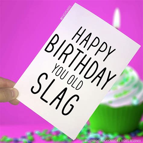 Birthday Cards Happy Birthday You Old Slag Funny Cards Novelty Cards