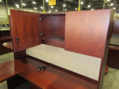 Used Office Desks Kimball U Shape With Hutch At