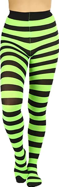 Tobeinstyle Womens Wide Horizontal Contrast Stripe Tights Opaque Hosiery At Amazon Womens