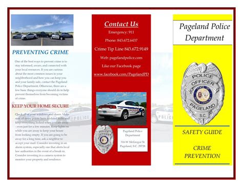 Crime Prevention Brochure Pageland Police Department