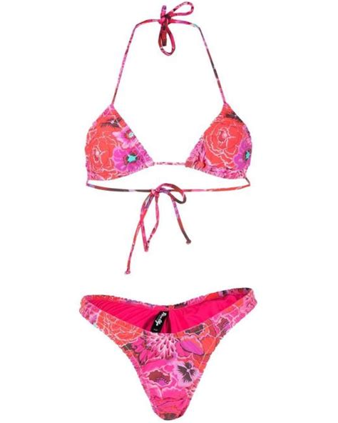 Reina Olga Guia Floral Print Bikini Set In Pink Lyst Canada