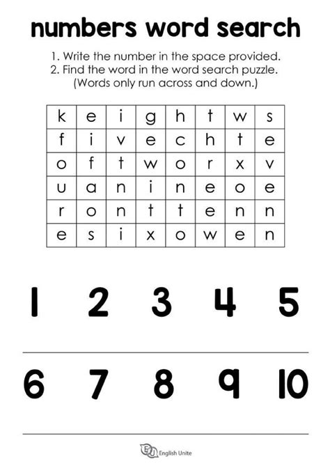 Free Printable Number Word Search Puzzles Word Search Printable