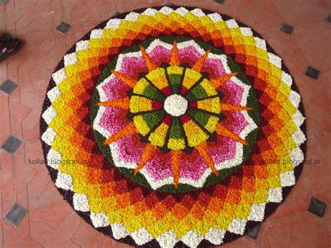 Small pookalam designs are created during the first few days of onam and on thiru onam day, large scale pookalam designs and sadhyas play a crucial part in th onam celebrations. KOLLAD "The land of small things": Kairali Typical ...