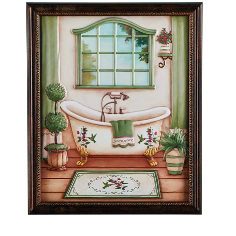 Charming And Cool Vintage Bathroom Framed Wall Art Picture Unique Home