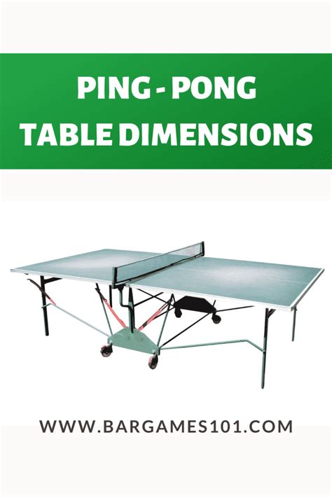 Ping Pong Table Dimensions Guide Specs And Regulations Bar Games 101