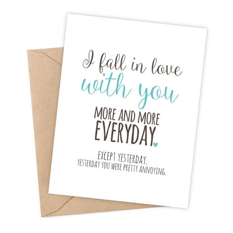 i fall in love with you more and more everyday 4 16 funny love cards for people who are