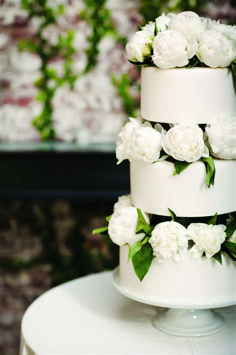 Peony Decorated Wedding Cake