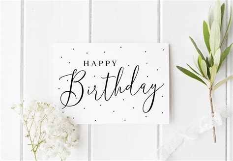 Simple Birthday Card Elegant Birthday Card Best Friend Card Etsy