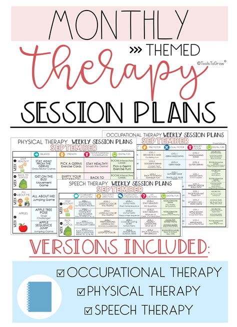 Monthly Themed Therapy Session Plans Blog Tools To Grow Inc