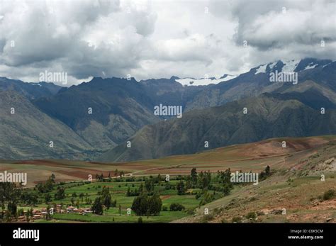 High Angle View Of Sacred Valley Cusco Region Peru Stock Photo Alamy