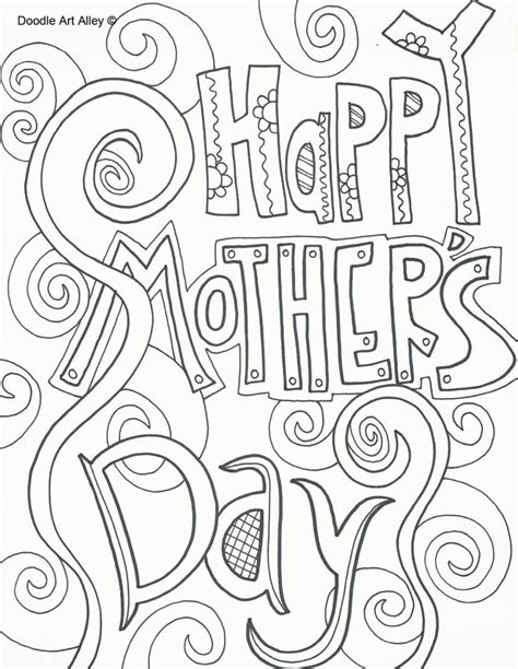 Mothers Day Coloring Pages Doodle Art Alley