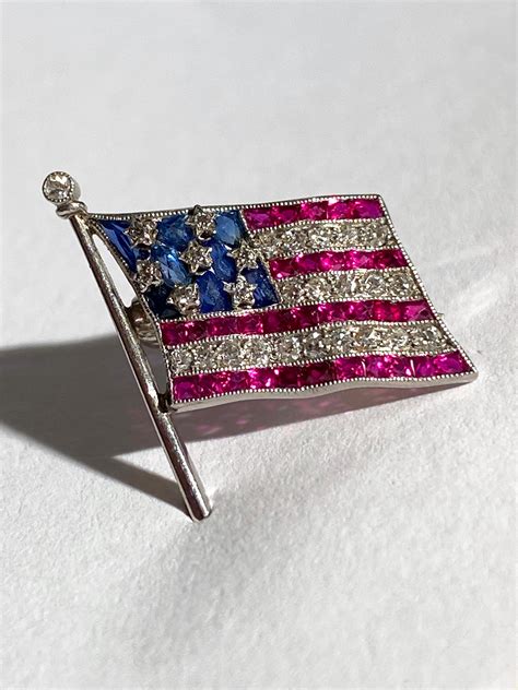 Sold Price Franklin Delano Roosevelt S American Flag Diamond Lapel Pin September