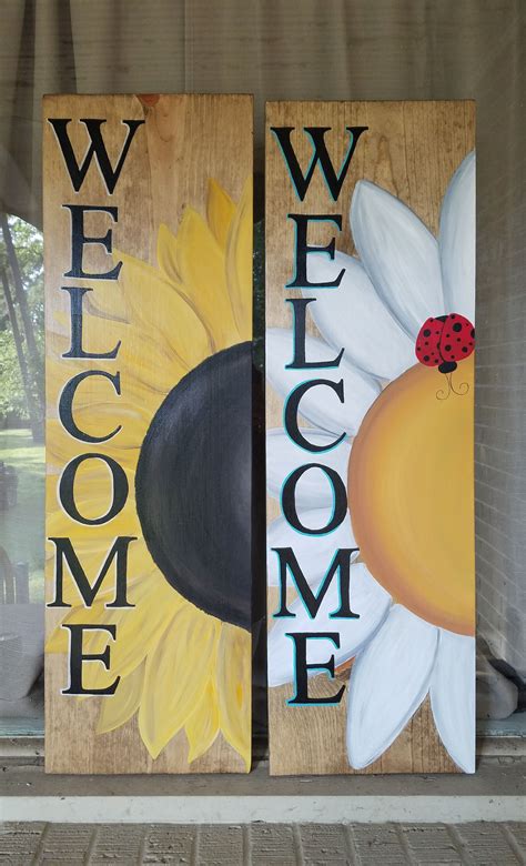 Rustic Welcome Handpainted Wood Sign