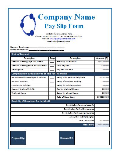Advance salary depends on company policies. Free Payslip Templates | 21+ Printable Word, Excel & PDF