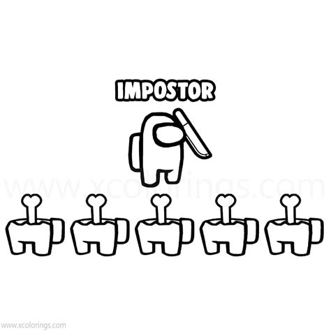 Among Us Coloring Pages Robot Pet - XColorings.com