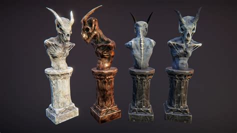 3d Model Horror Busts Vr Ar Low Poly Cgtrader