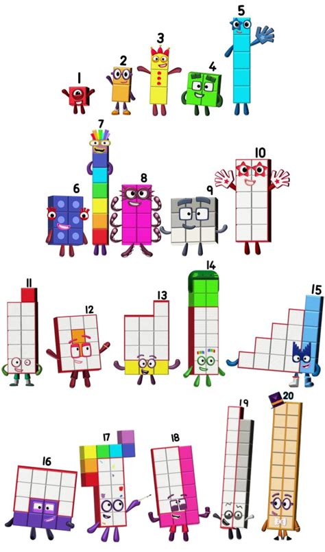 Numberblocks Printables 1 20 Coloring My Page