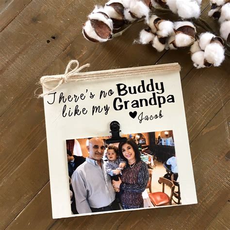 Theres No Buddy Like My Grandpa Picture Frame Grandpa Photo Etsy