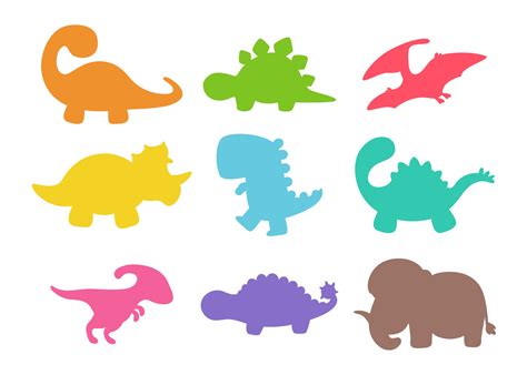 Blank Baby Dinosaur Silhouette For Add Cute Text For Kids Isolated On