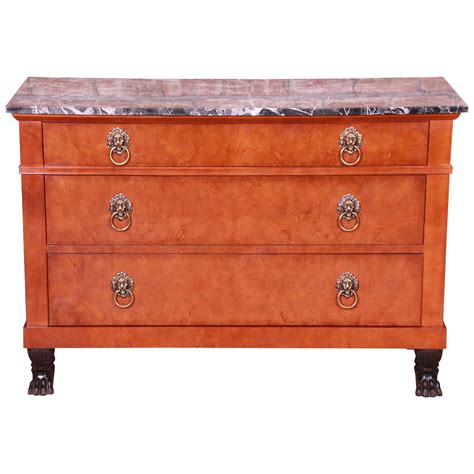 Neoclassical Marble Top Commode Chest of Drawers For Sale at 1stDibs