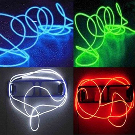 4 Pack Tdltek 15ft Neon Glowing Strobing Electroluminescent Wire El