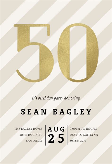 50th Birthday Invitation Templates Free Greetings Island