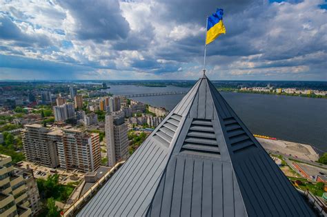 Ukraine is a country in eastern europe, formerly a part of the soviet union, bordering russia, romania and the black sea. Dnepropetrovsk - on the roof of the tallest building ...