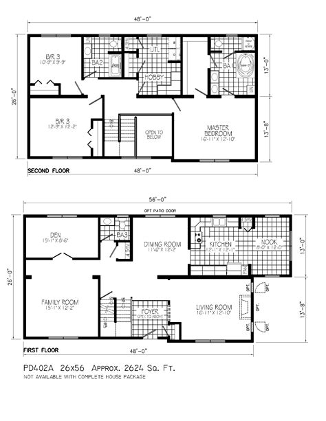 2 Story House Floor Plans With Measurements Flooring Ideas