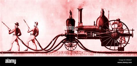First Steam Powered Fire Engine By Paul R Hodge New York 1840 Stock